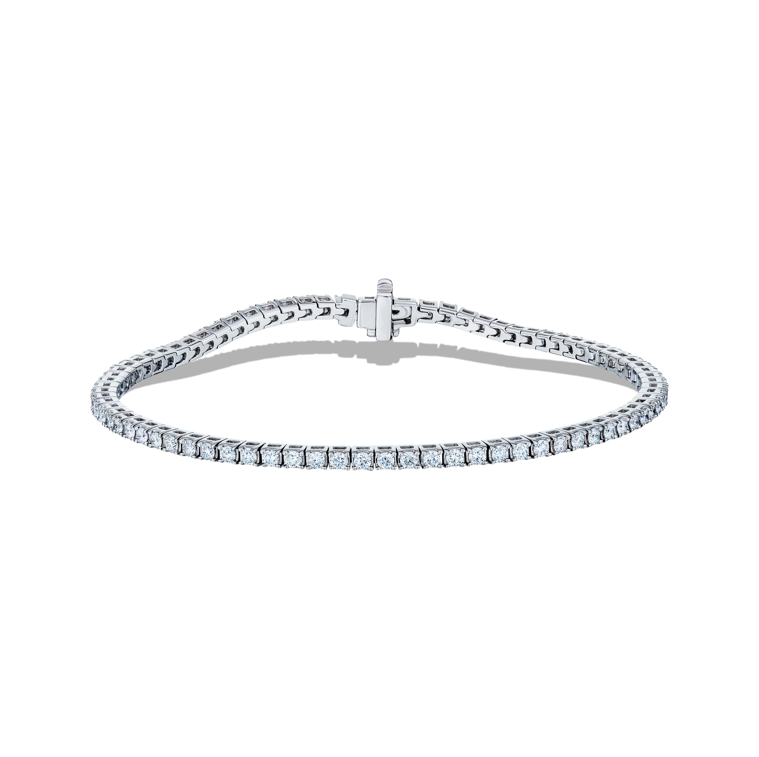 Sabel Collection White Gold Round Diamond Bracelet, 7"